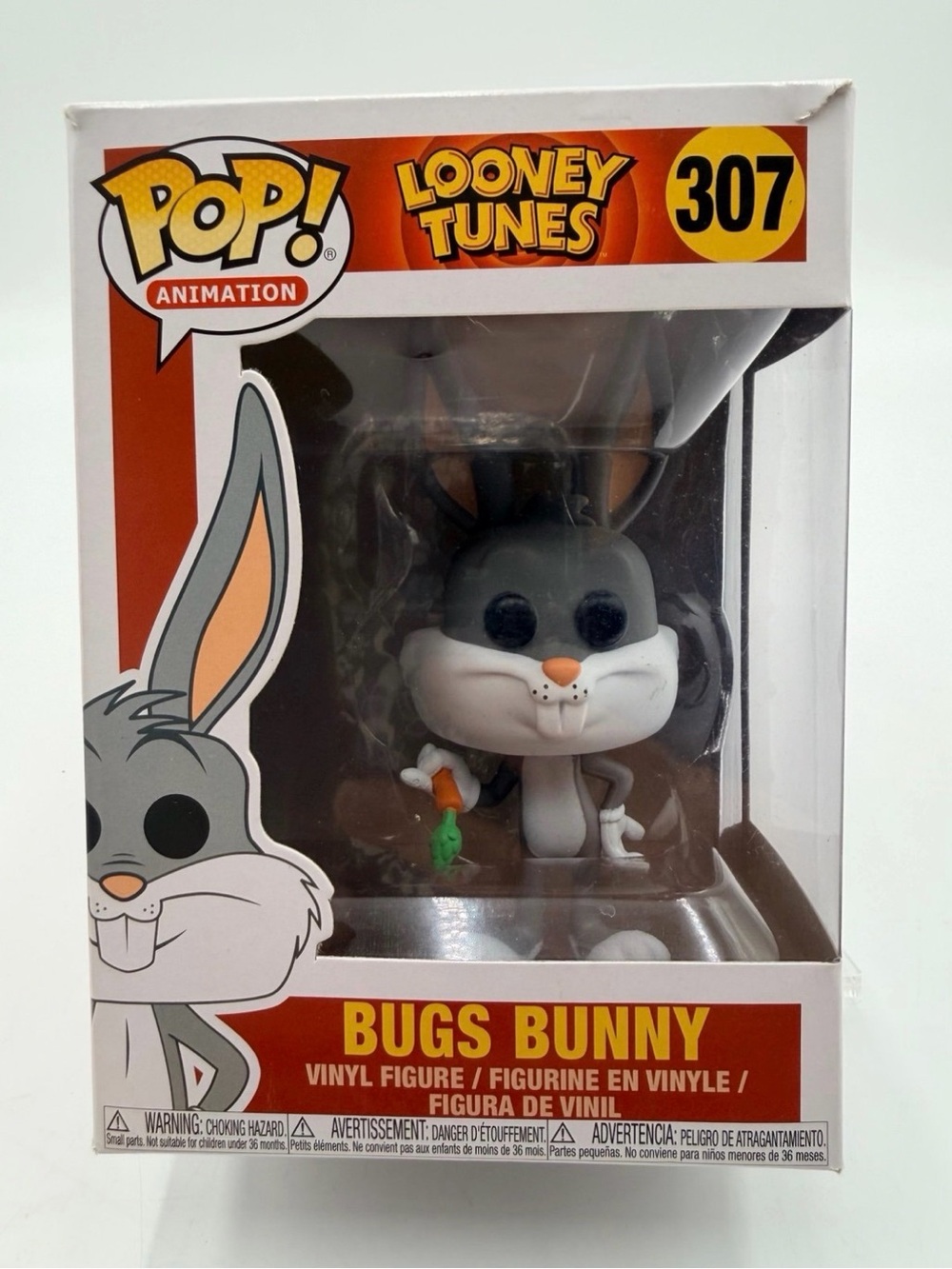 Funko Pop! Bugs Bunny #307 Looney Tunes Animation Figure Grey & White New In Box